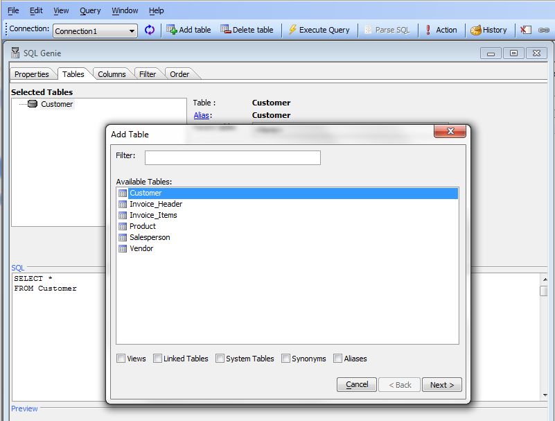 Cst Sql Genie Select Table